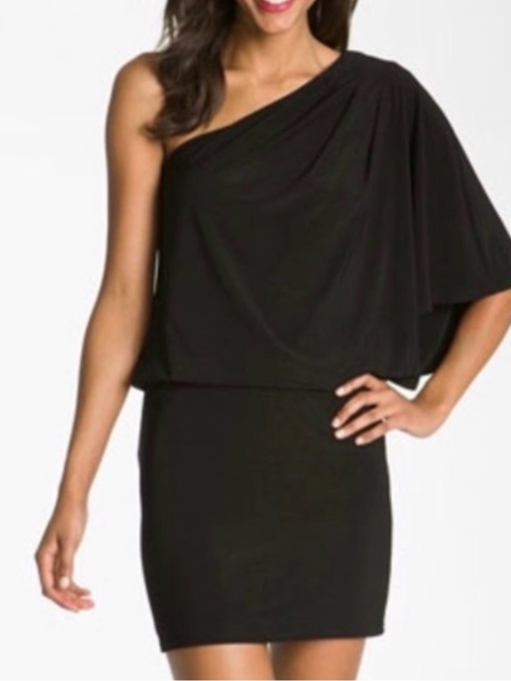 Jessica Simpson One-Shoulder Black Cocktail Dress
